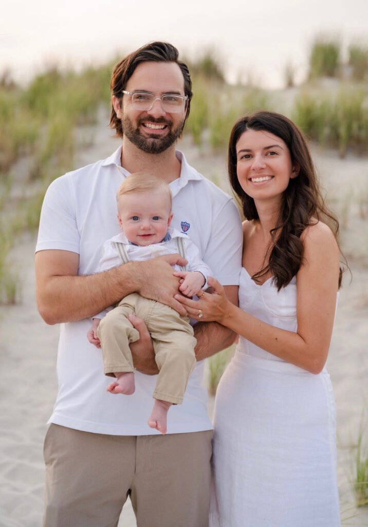 Colin Slabach with his family on the beach